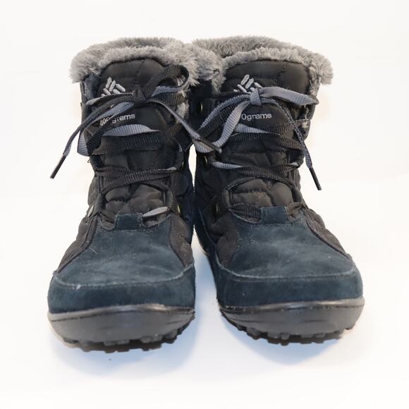 Columbia Ice Maiden Quilted Winter Boots Black Suede Faux Fur Women’s 9.5 - Picture 3 of 6